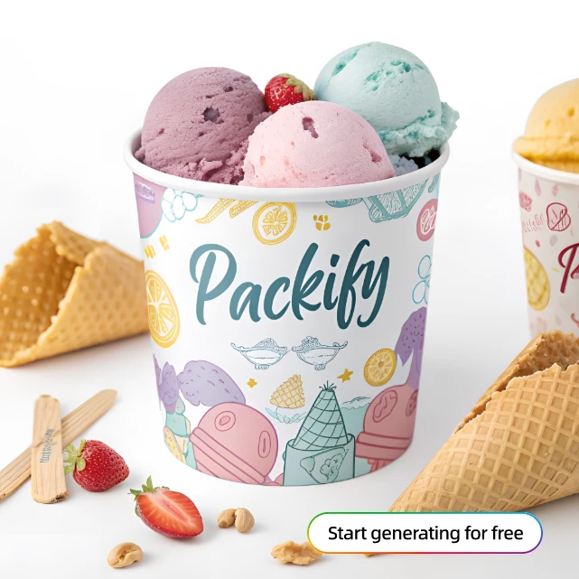 AI ice cream packaging creative design