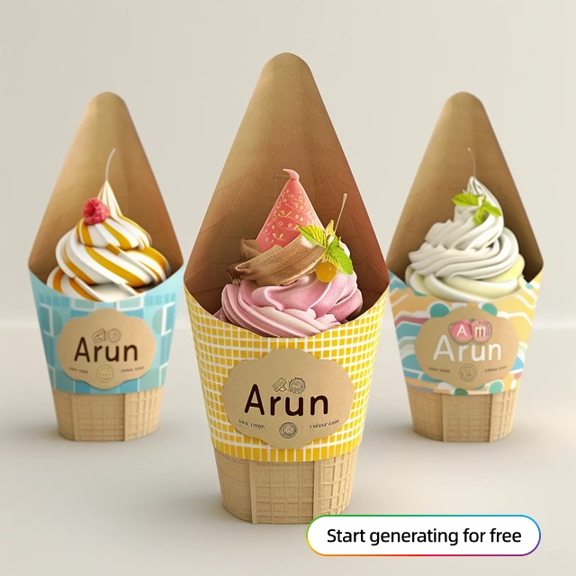 AI ice cream packaging creative design