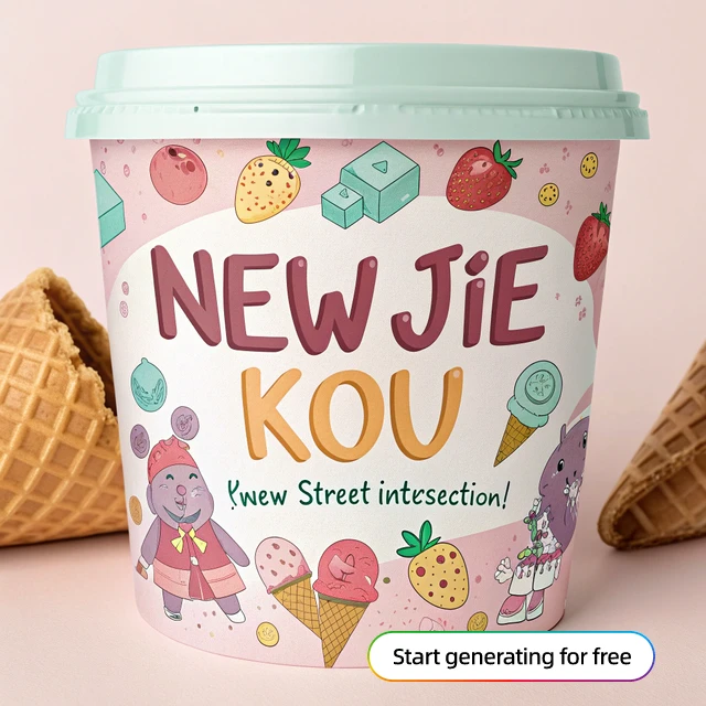 AI ice cream packaging creative design