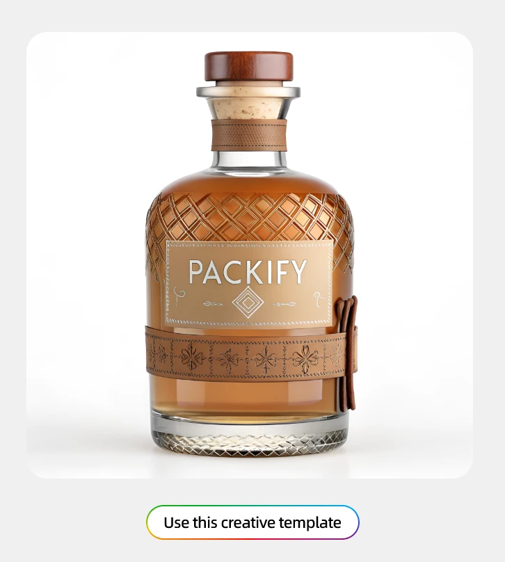 Luxurious whiskey bottles