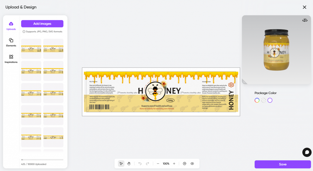 honey labels design