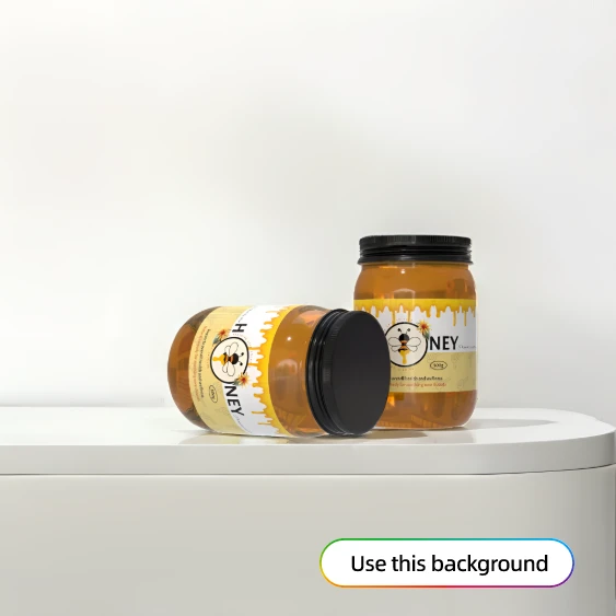 Honey packaging AI changes background