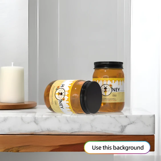 Honey packaging AI changes background