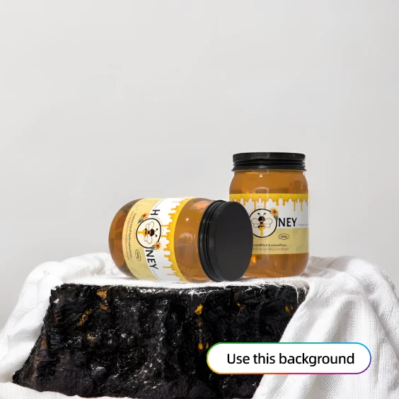 Honey packaging AI changes background