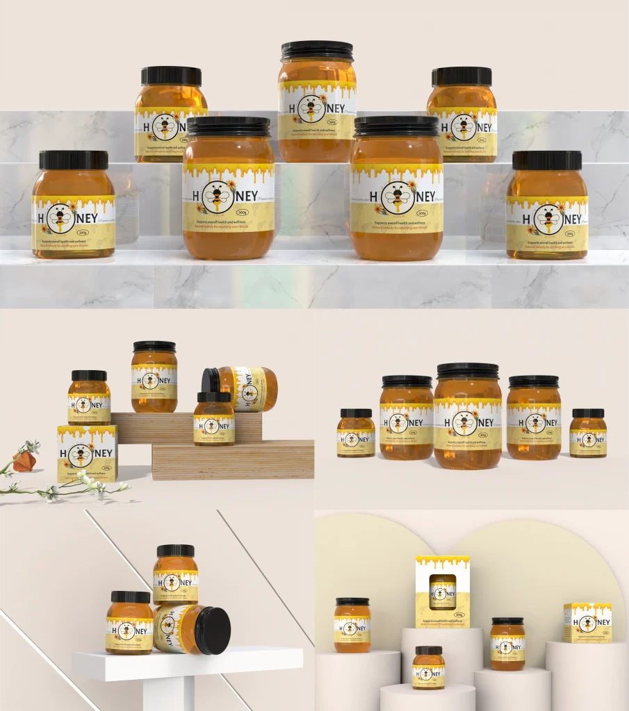 Honey packaging rendering