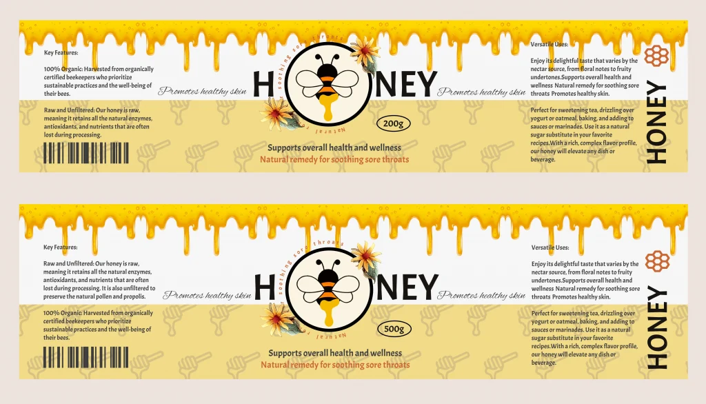 Honey packaging label